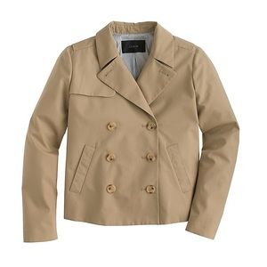 J Crew Petite Japanese Poplin Swing Trench Coat